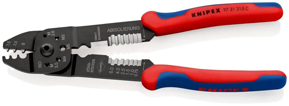 KNIPEX Crimpzange mit Mehrkomponenten-Hüllen schwarz lackiert 230 mm