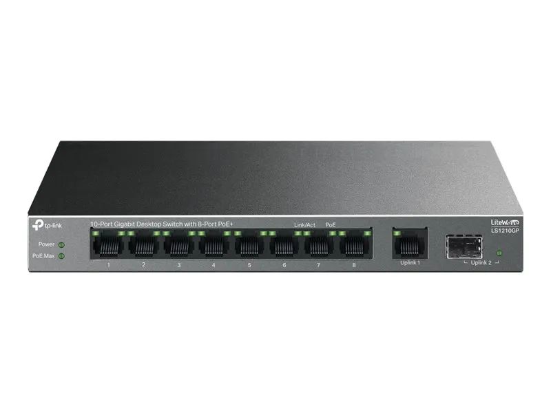 TP-LINK LiteWave LS1210GP V1 - Switch - 8 x 10/100/1000 (PoE+)