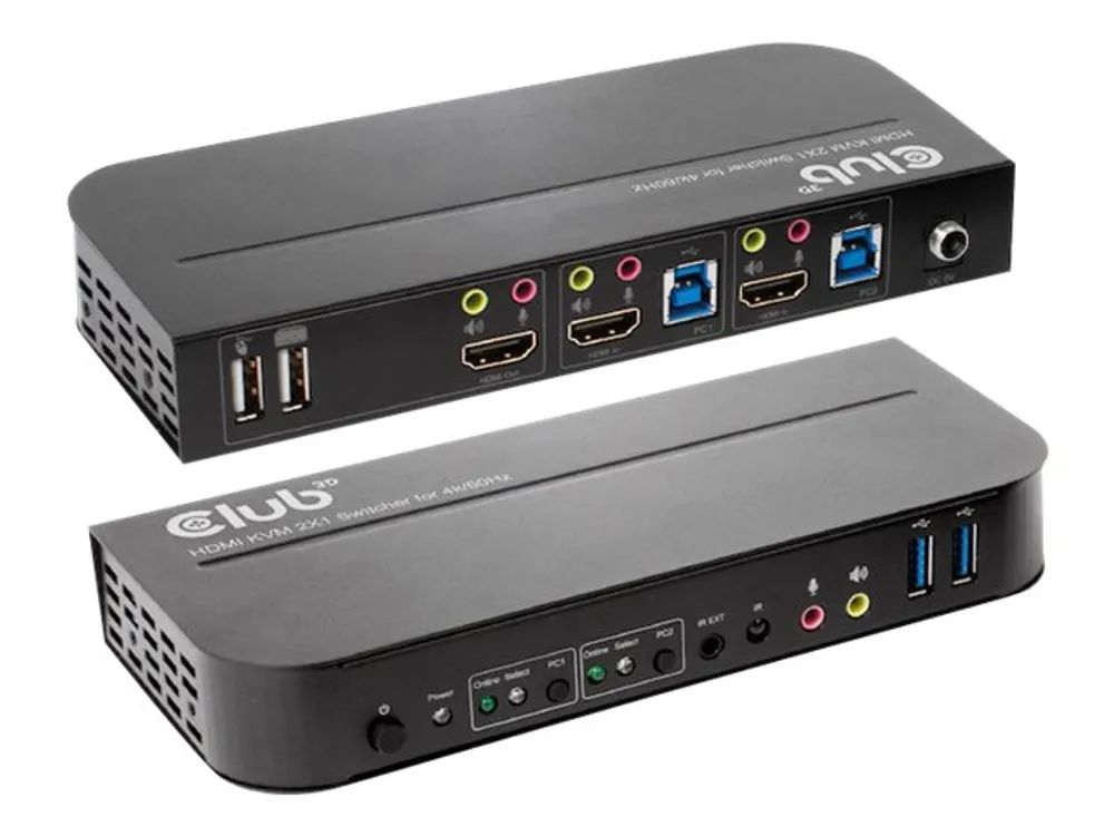Club 3D CSV-1382 - KVM-/Audio-Switch - 2 x KVM/Audio