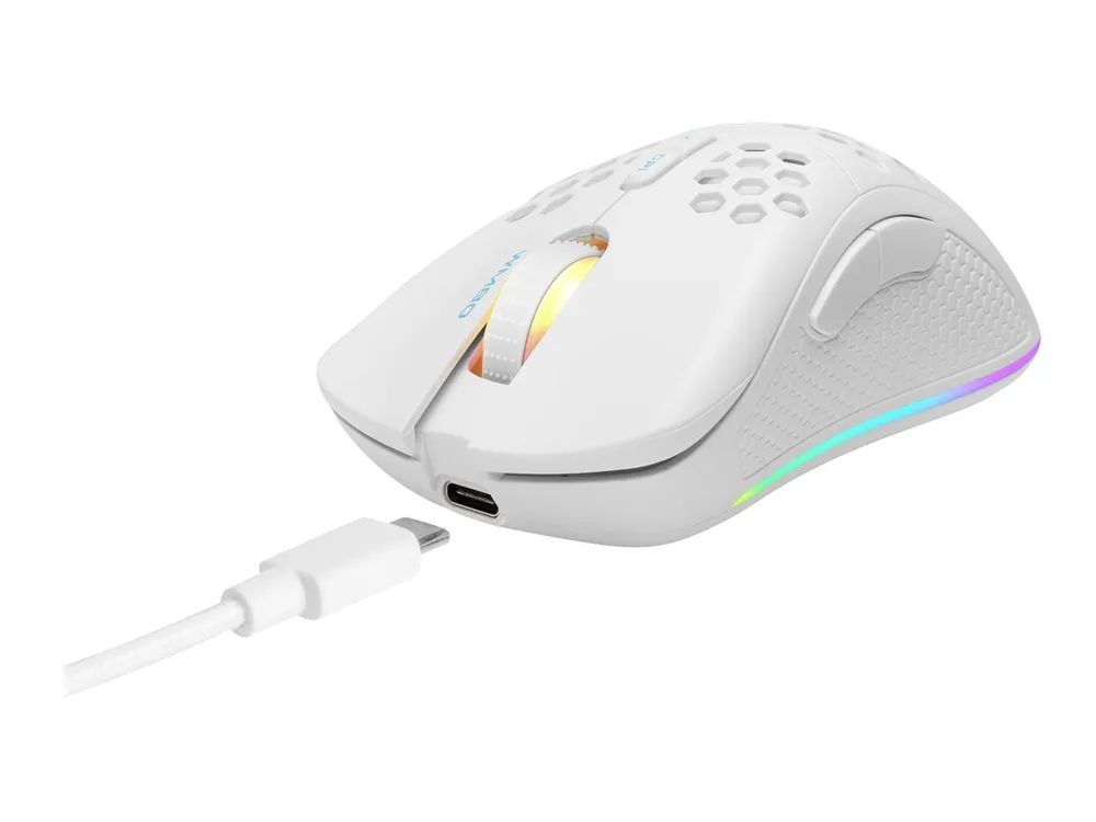 Deltaco GAMING WM80 - Maus - 7 Tasten - kabellos, kabelgebunden - 2.4 GHz - kabelloser Empfänger (USB)