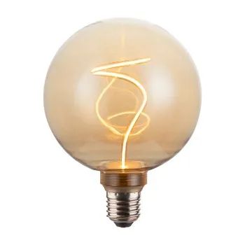 Hama LED-Filamentlampe, E27, Globe G125, amber, klar, extra Warmweiß, dimmbar