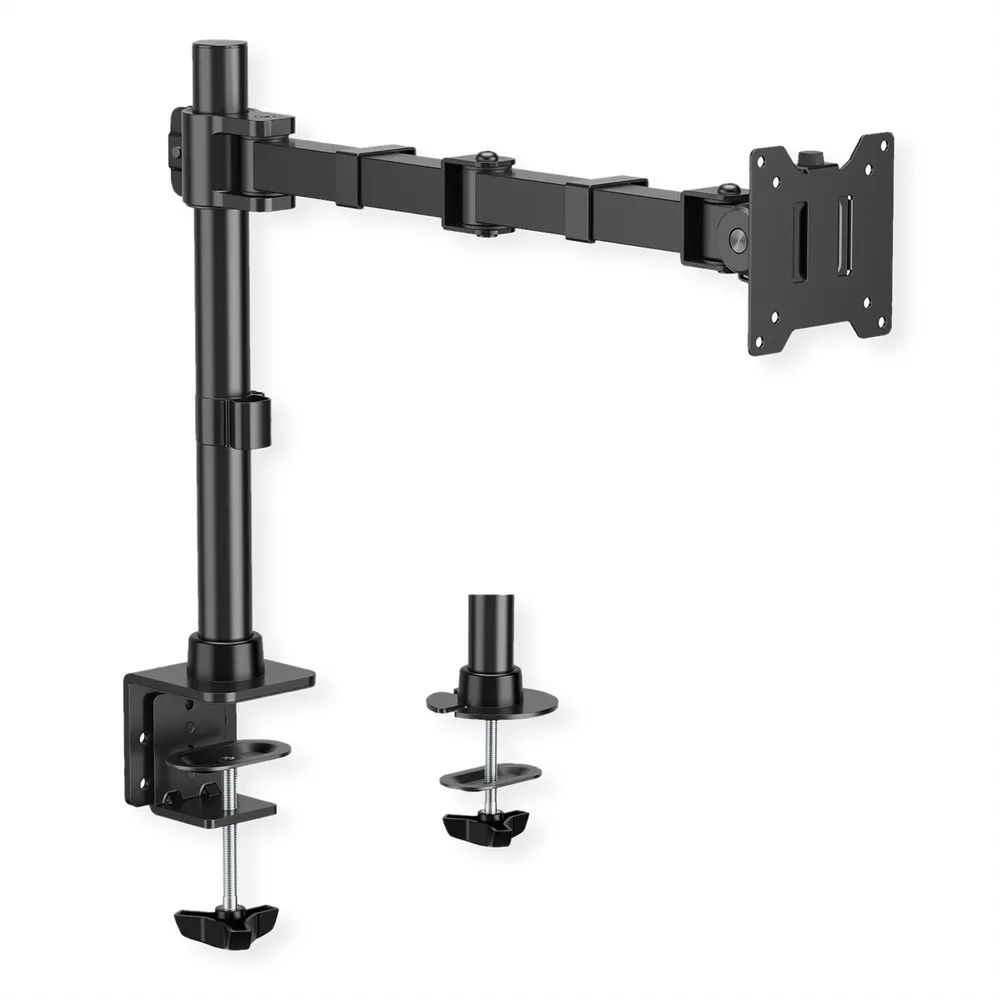 VALUE Schwerlast-LCD-Arm, Trägerstange, 4 Gelenke, Tischmontage, bis 20 kg