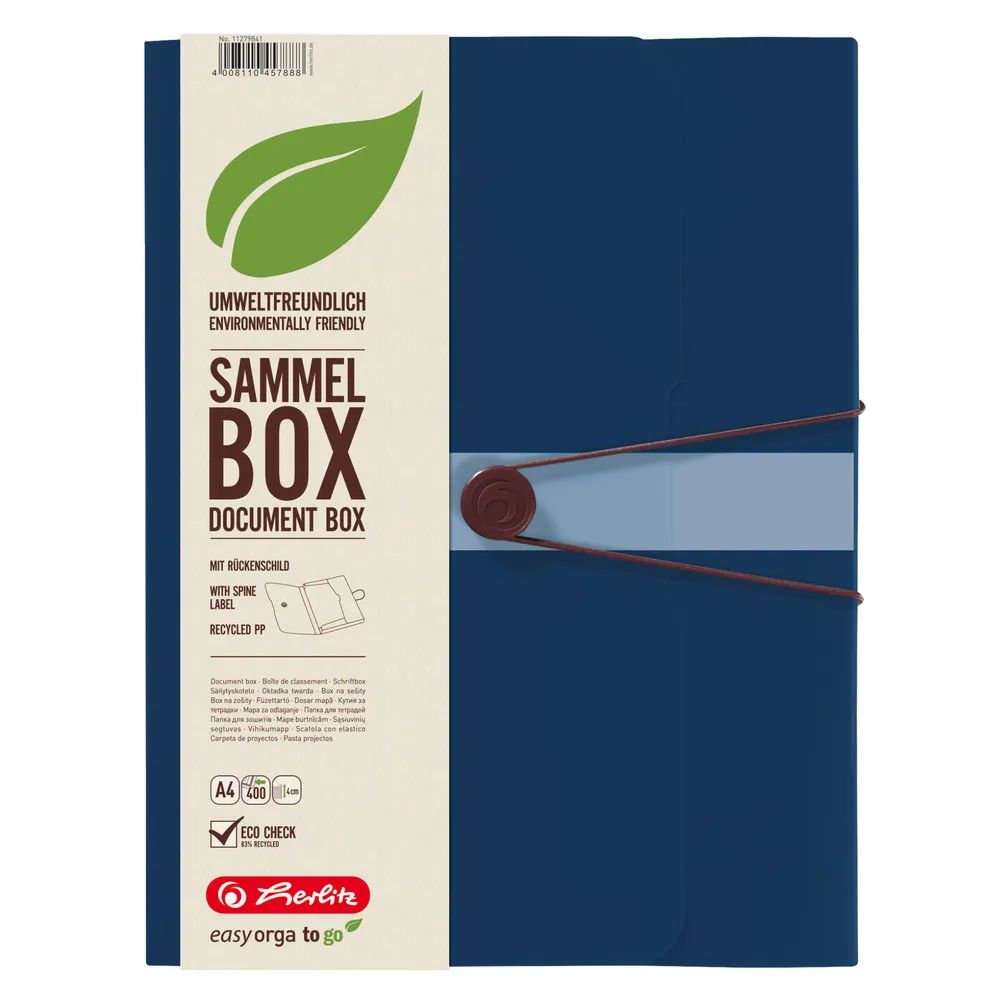 herlitz Sammelbox Recycling A4 PP dunkelblau 4cm easy orga to go