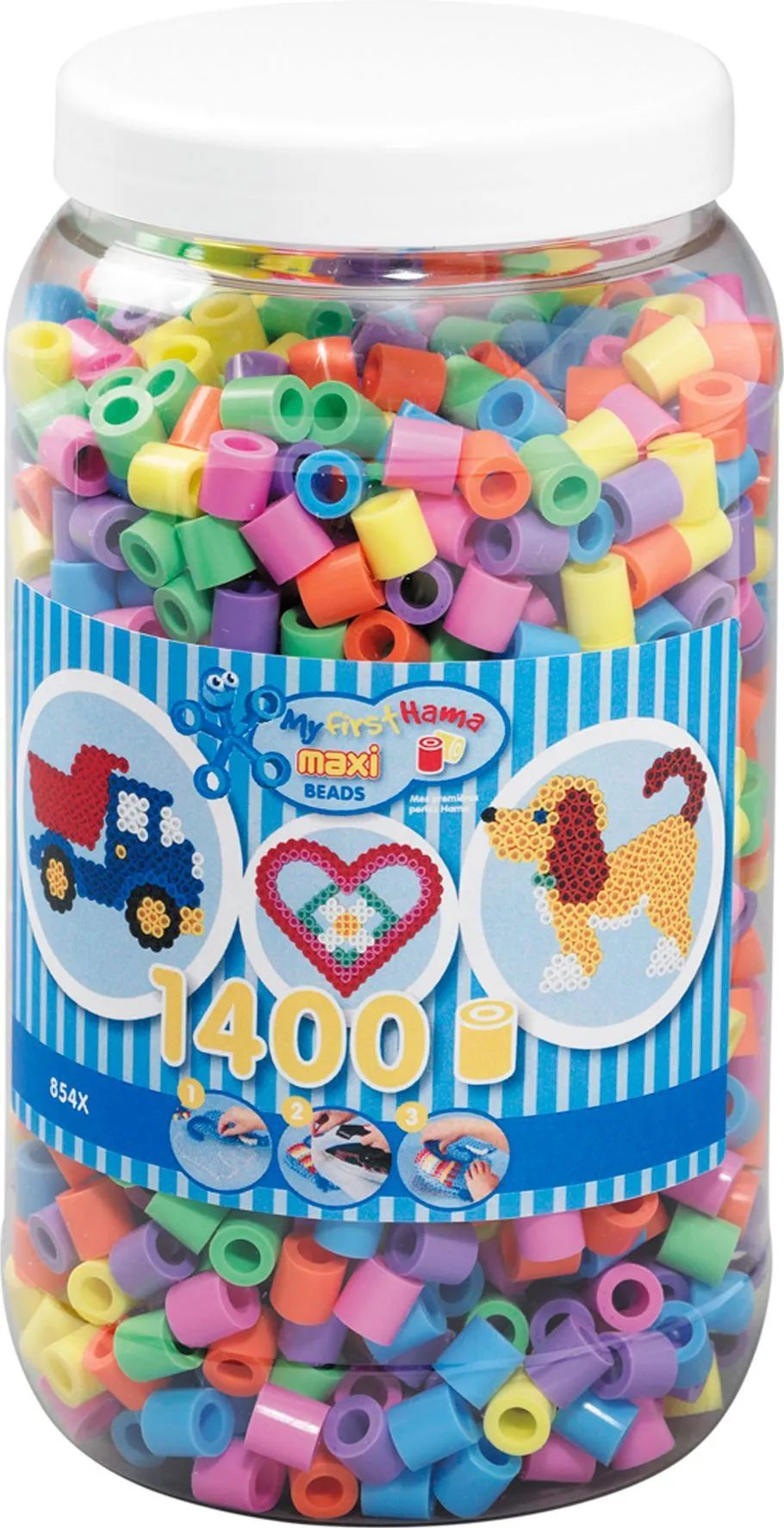 Malte Haaning Plastic A/S HAMA Maxi Perlen Pastell Dose 1.400Stück