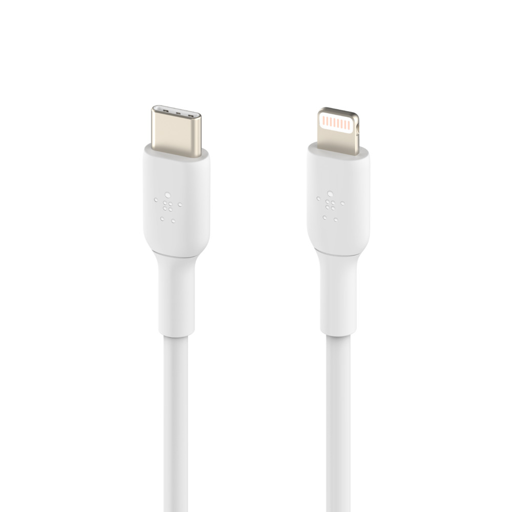 Belkin BoostCharge - Lightning-Kabel - 24 pin USB-C männlich zu Lightning männlich - 1 m - weiß - US
