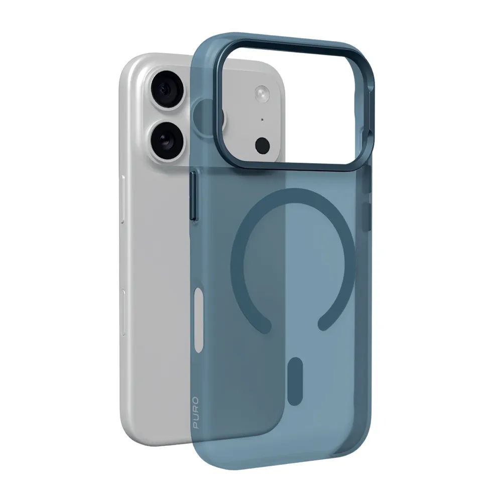 PURO LIGHTFEEL MagSafe kompatibles Cover für iPhone 17 PRO, blau