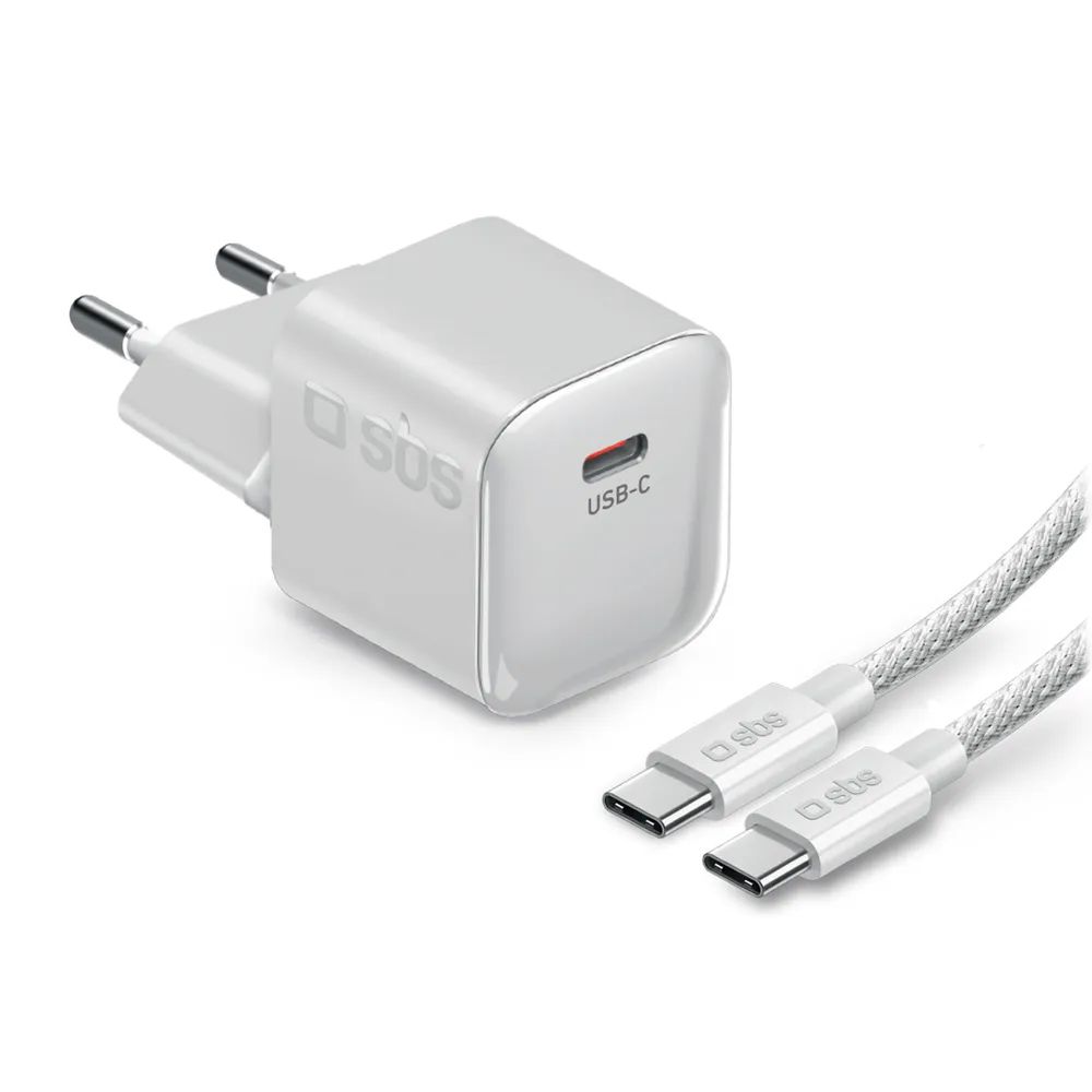 SBS GaN Netzlader, 1x USB-C PD, 40W, inkl. 1,5m USB-C-Kabel