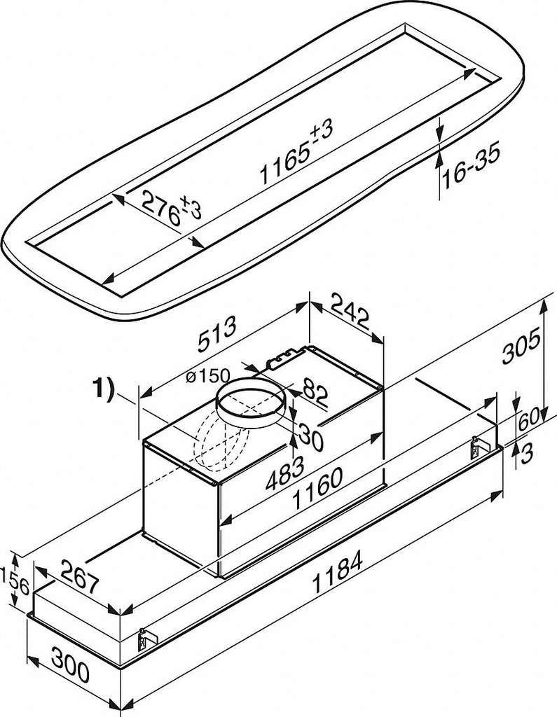 Miele Dunstabzugshaube DA 2628 Edelstahl