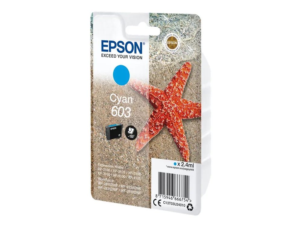 Epson 603 - 2.4 ml - Cyan - original - Blister