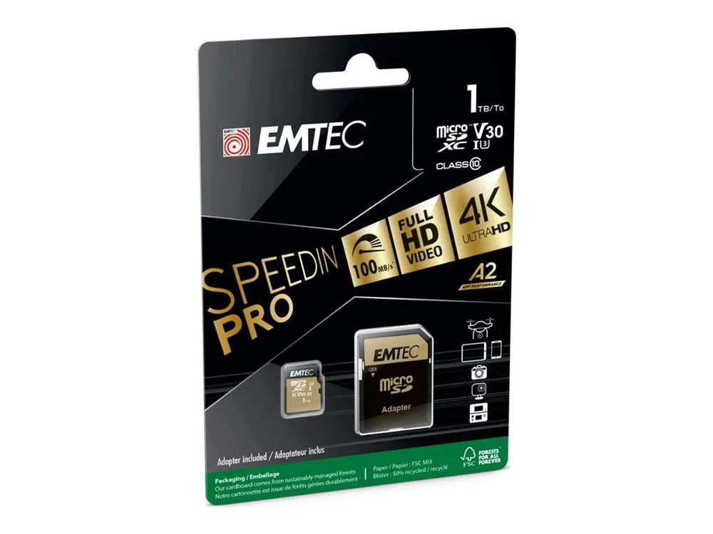 EMTEC SpeedIN' PRO - Flash-Speicherkarte (SD-Adapter inbegriffen)