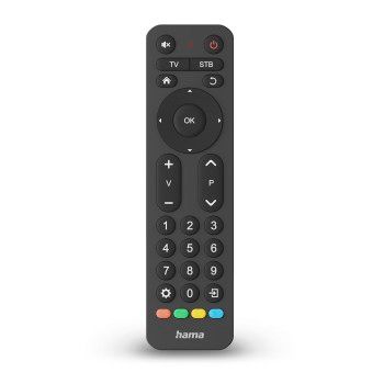 Hama Universal-Fernbedienung TV, Infrarot, für 2 Geräte, große Tasten, lernfähig