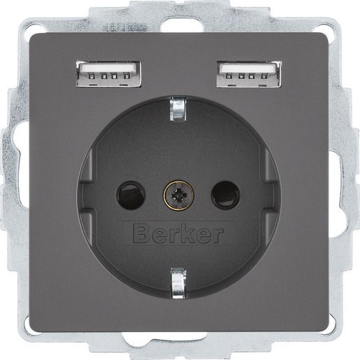 Berker SSD MIT 2X USB 2,4A SCHWARZ MA / BERKER 48036085 Q.X 48036085