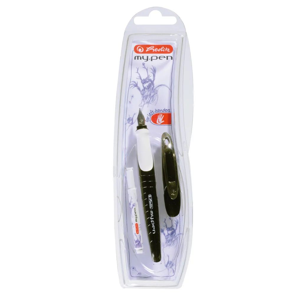 herlitz Schulfüllhalter my.pen L-Feder schwarz/weiß