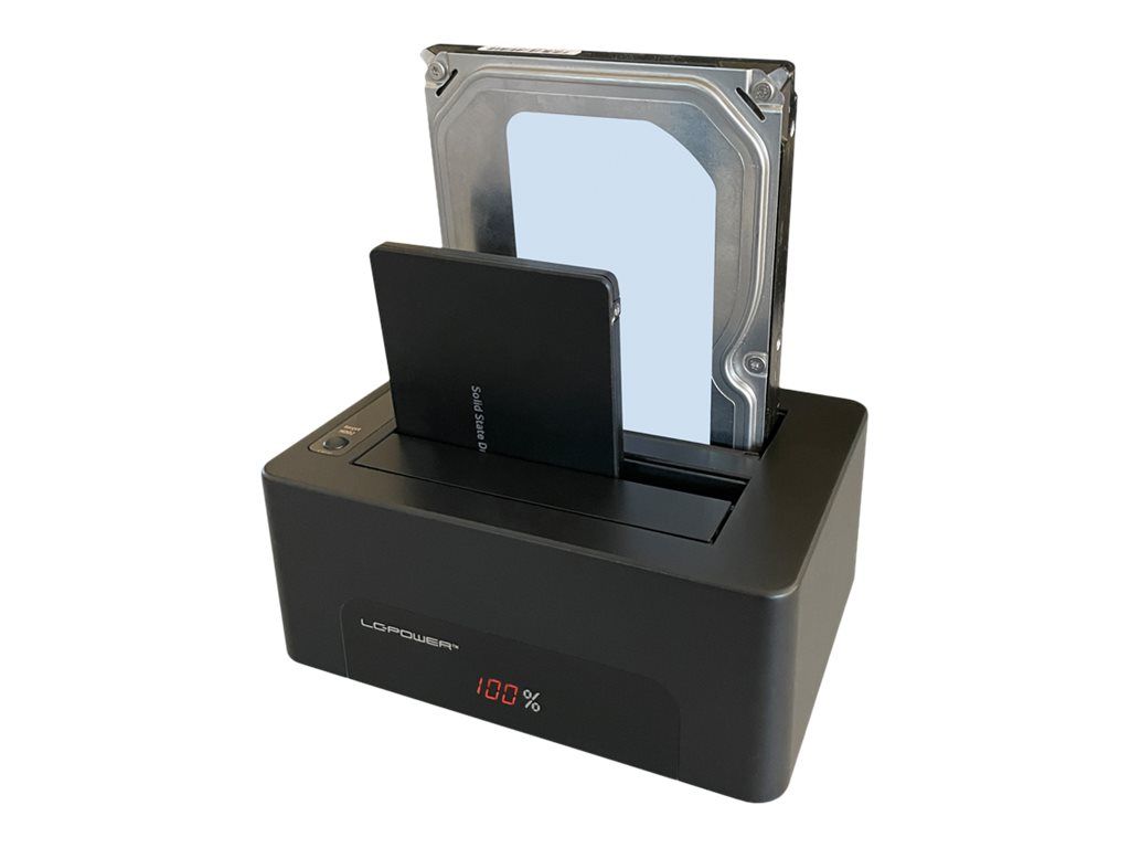 LC-Power LC-DOCK-U3-V - HDD-Dockingstation mit Netzanzeige, Ein/Aus-Schalter Schächte: 1 - 2,5" / 3,5" gemeinsam genutzt (6,4 cm/8,9 cm gemeinsam genutzt)