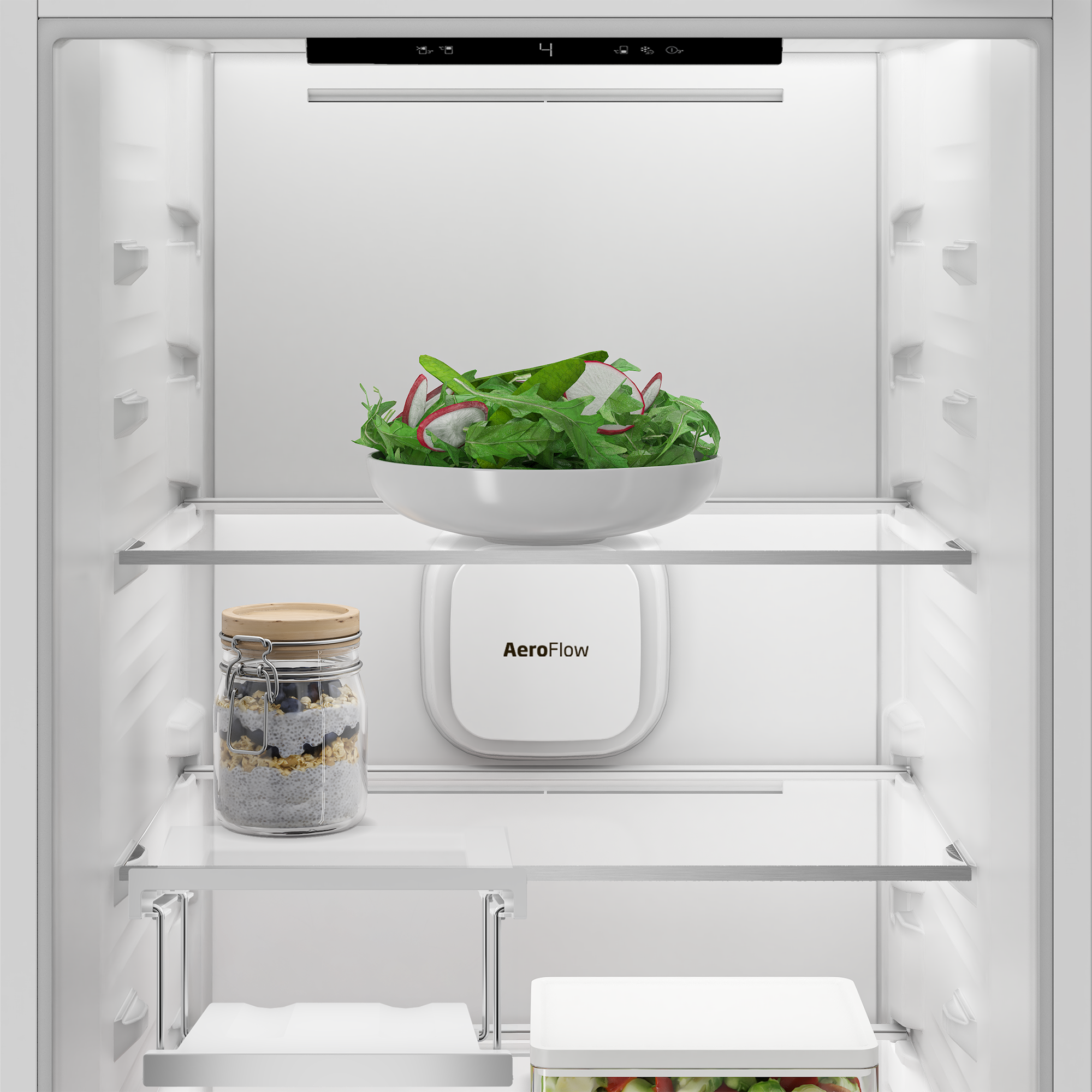 Beko B7BCNA326HS Einbau Kühl-/Gefrierkombi, Nutzinhalt:300 L, mit Schlepptürtechnik