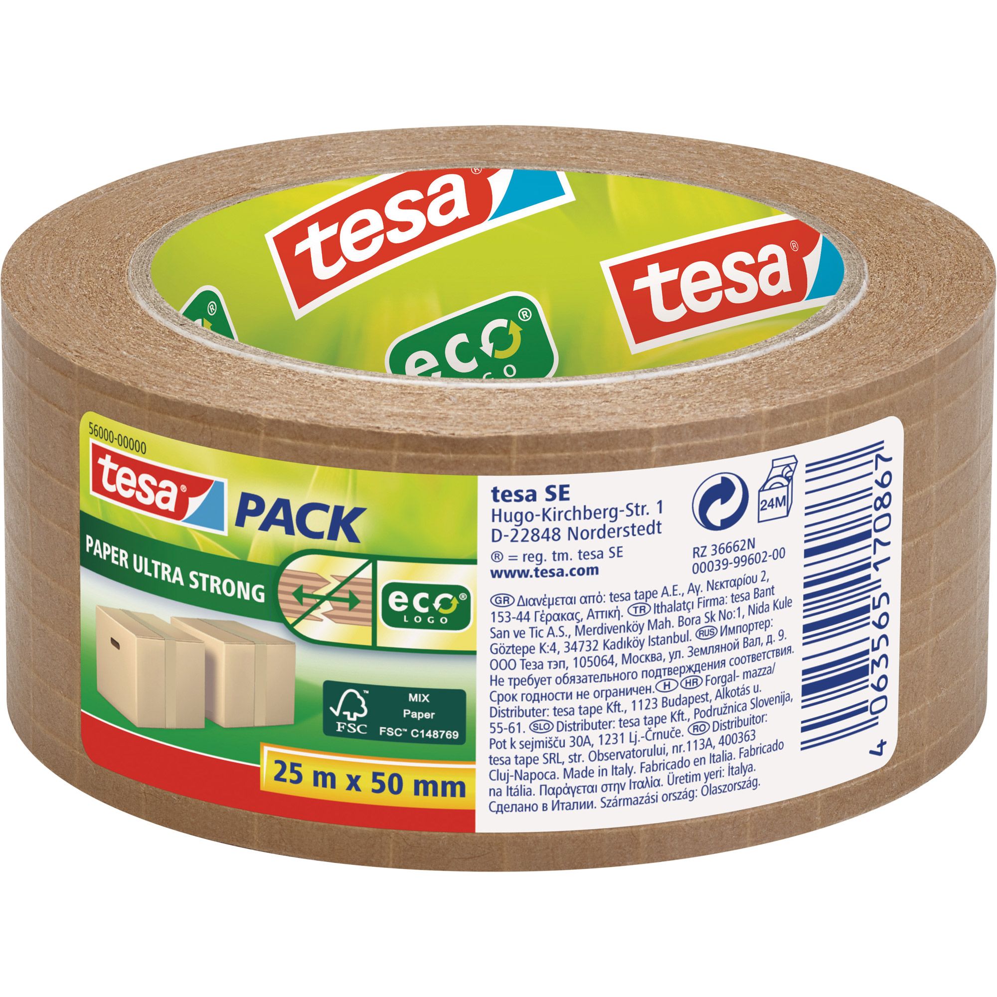 Tesa Packband braun 50mmx25m ECO Ultra strong Kraftpapier
