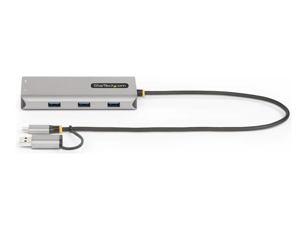 StarTech.com USB-C Multiport Adapter w/Attached USB-C to USB-A Dongle, Dual HDMI (4K30Hz/1080p60Hz)