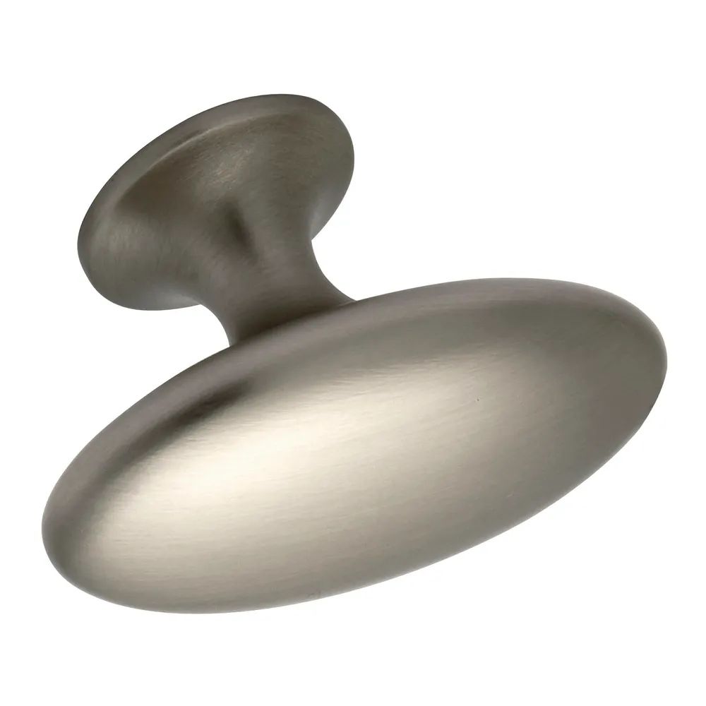 Furnipart Möbelknopf Oval Simple B 60 mm, H 35 mm, Zinkdruckguss Edelstahl Effekt