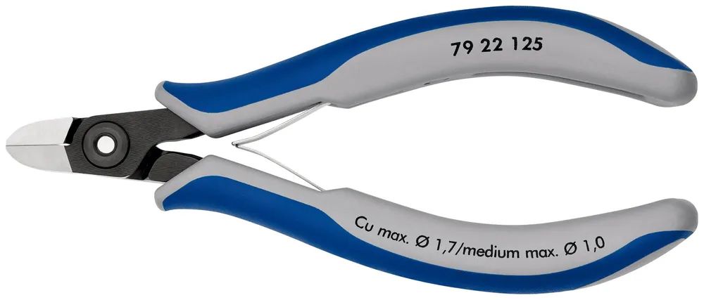 KNIPEX Präzisions-Elektronik-Seitenschneider mit Mehrkomponenten-Hüllen brüniert 125 mm