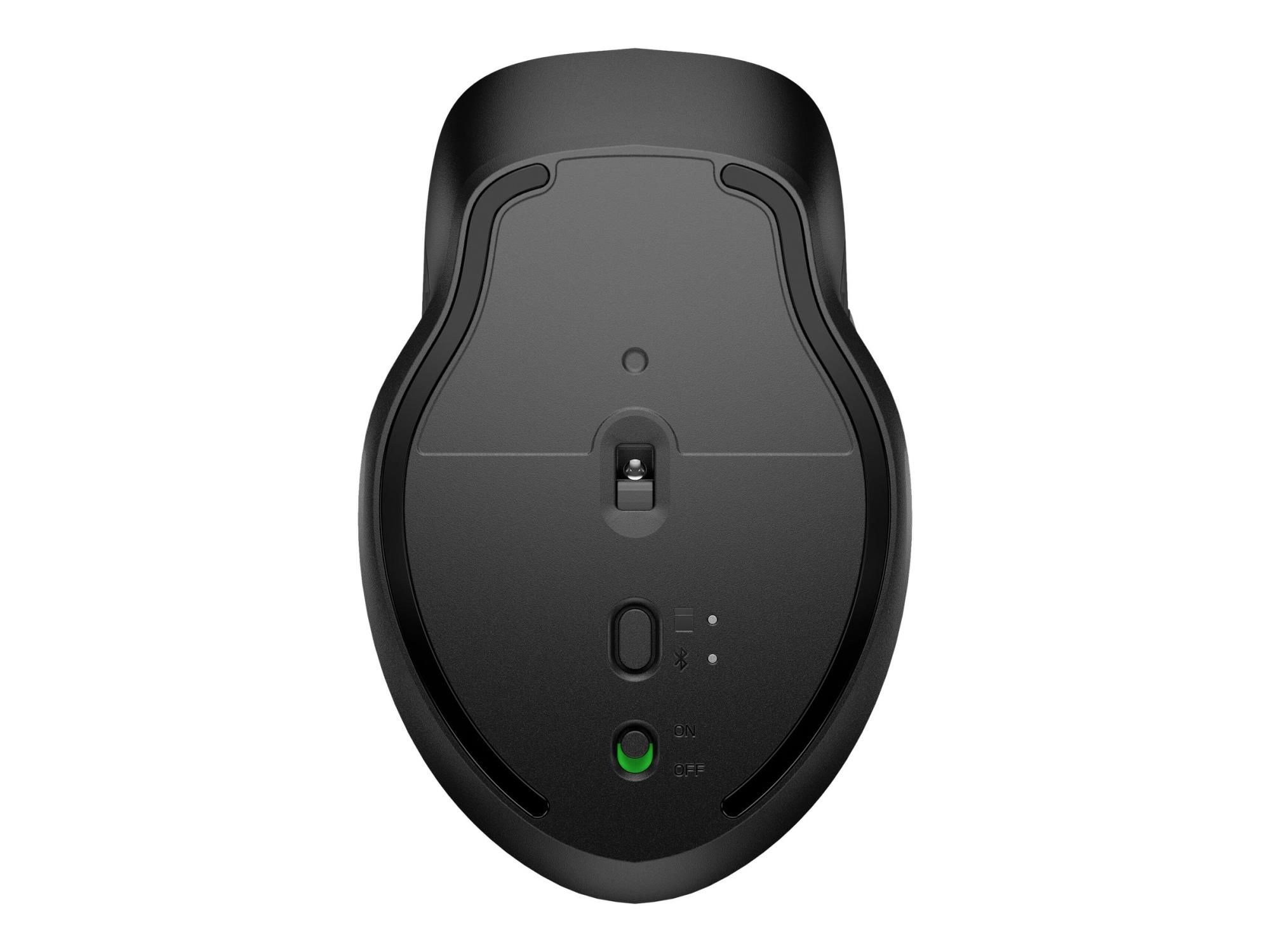HP 430 - Maus - für mehrere Geräte - ergonomisch - rechts- und linkshändig - 5 Tasten - kabellos - Bluetooth 5.0, 2.4 GHz - kabelloser Empfänger (USB)