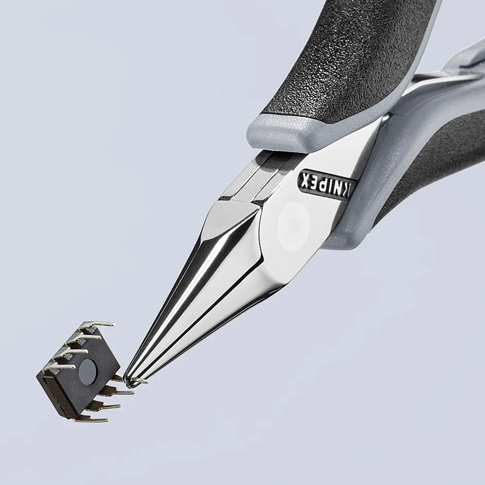KNIPEX Elektronik-Greifzange ESD mit durchgestecktem Gelenk mit Mehrkomponenten-Hüllen 115 mm