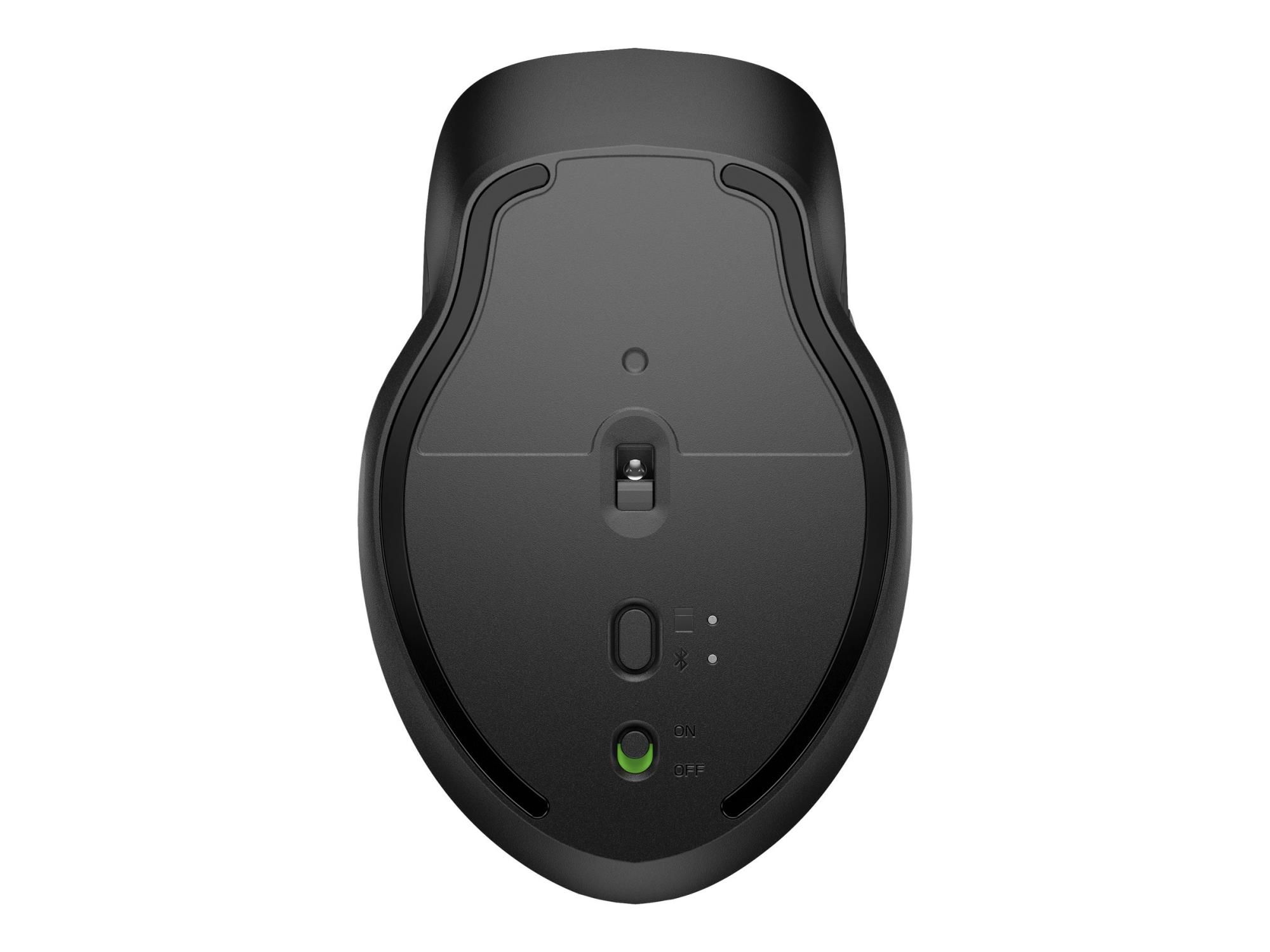 HP 430 - Maus - für mehrere Geräte - ergonomisch - rechts- und linkshändig - 5 Tasten - kabellos - Bluetooth 5.0, 2.4 GHz - kabelloser Empfänger (USB)
