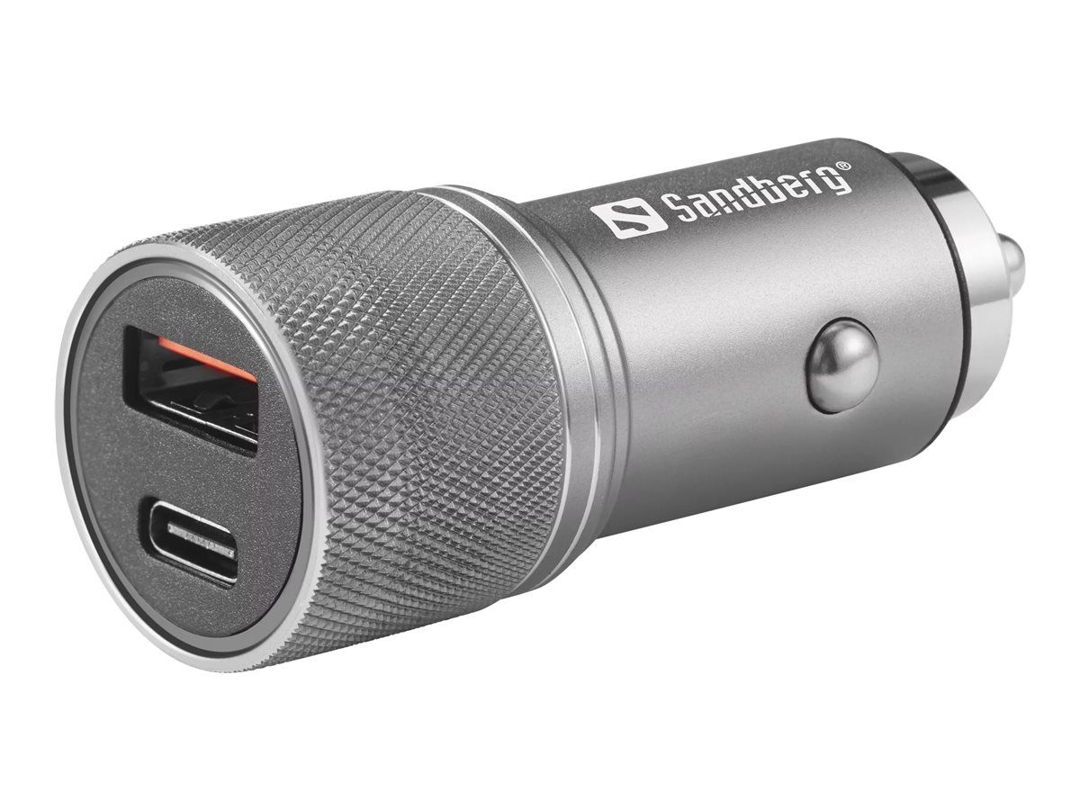 SANDBERG Auto-Netzteil - 48 Watt - 3 A - QC 3.0 - 2 Ausgabeanschlussstellen (USB, 24 pin USB-C)