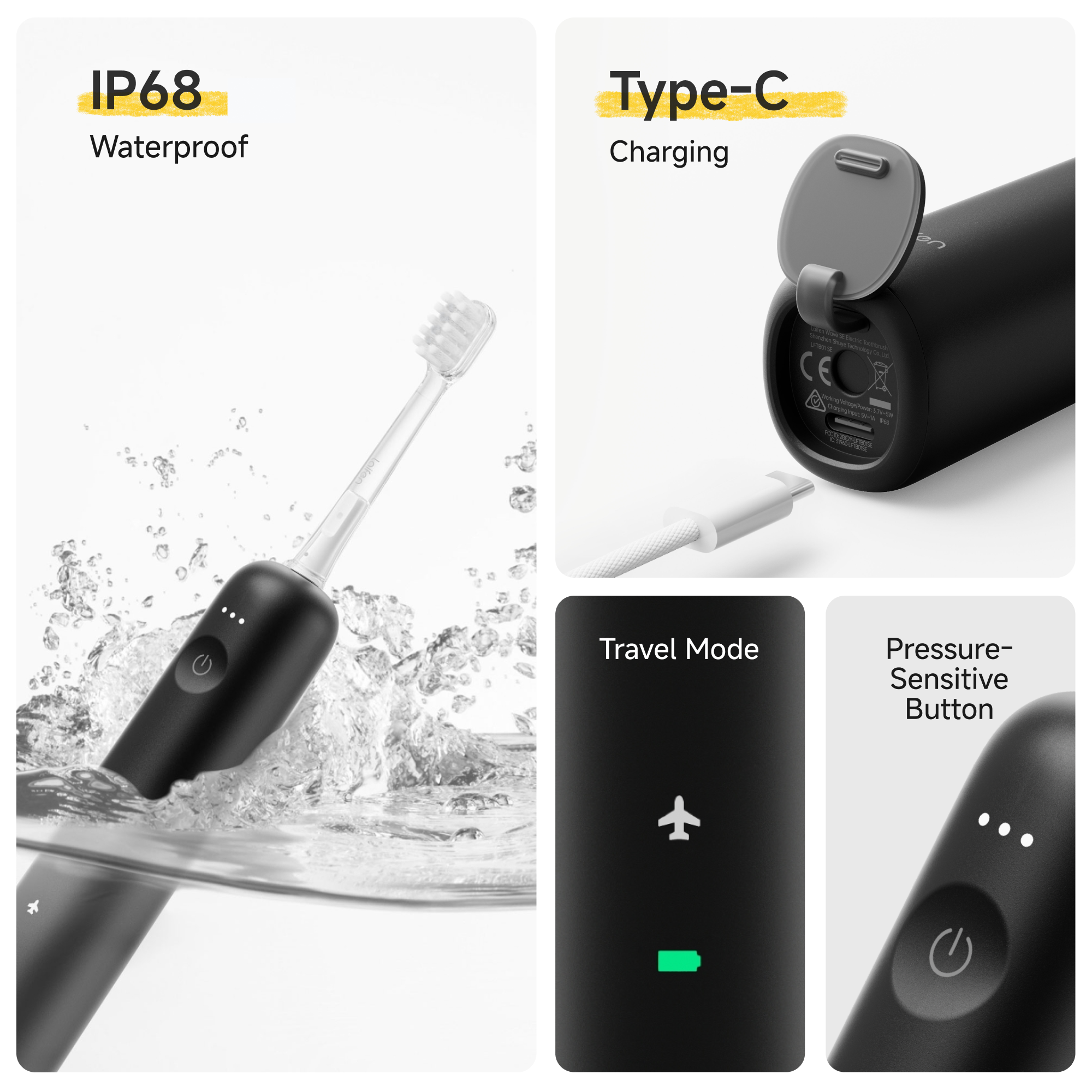 Laifen Wave Special Edition Electric Toothbrush - Matte Black