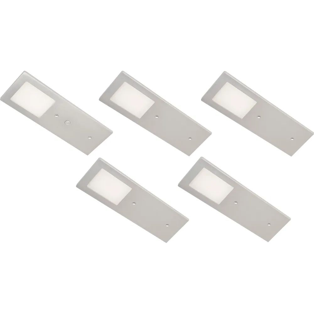 L&S Unterbauleuchte Planar L 4000K neutralweiß 5er Set Aluminium gebürstet