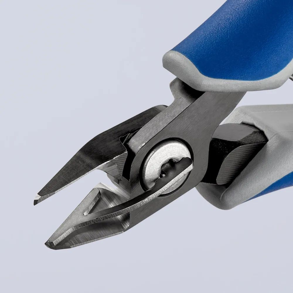 KNIPEX 79 62 125 Präzisions-Elektronik-Seitenschneider mit Mehrkomponenten-Hüllen brüniert 125 mm