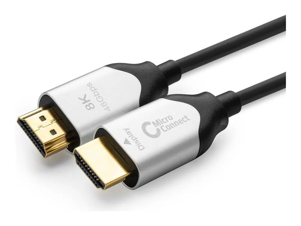 MicroConnect Premium - Ultra High Speed - HDMI-Kabel mit Ethernet - HDMI männlich gerade zu HDMI männlich gerade - 50 m - Hybrid Kupfer/Kohlefaser - Schwarz - Dolby TrueHD-Unterstützung, unterstützt 8K 60 Hz (7680 x 4320)