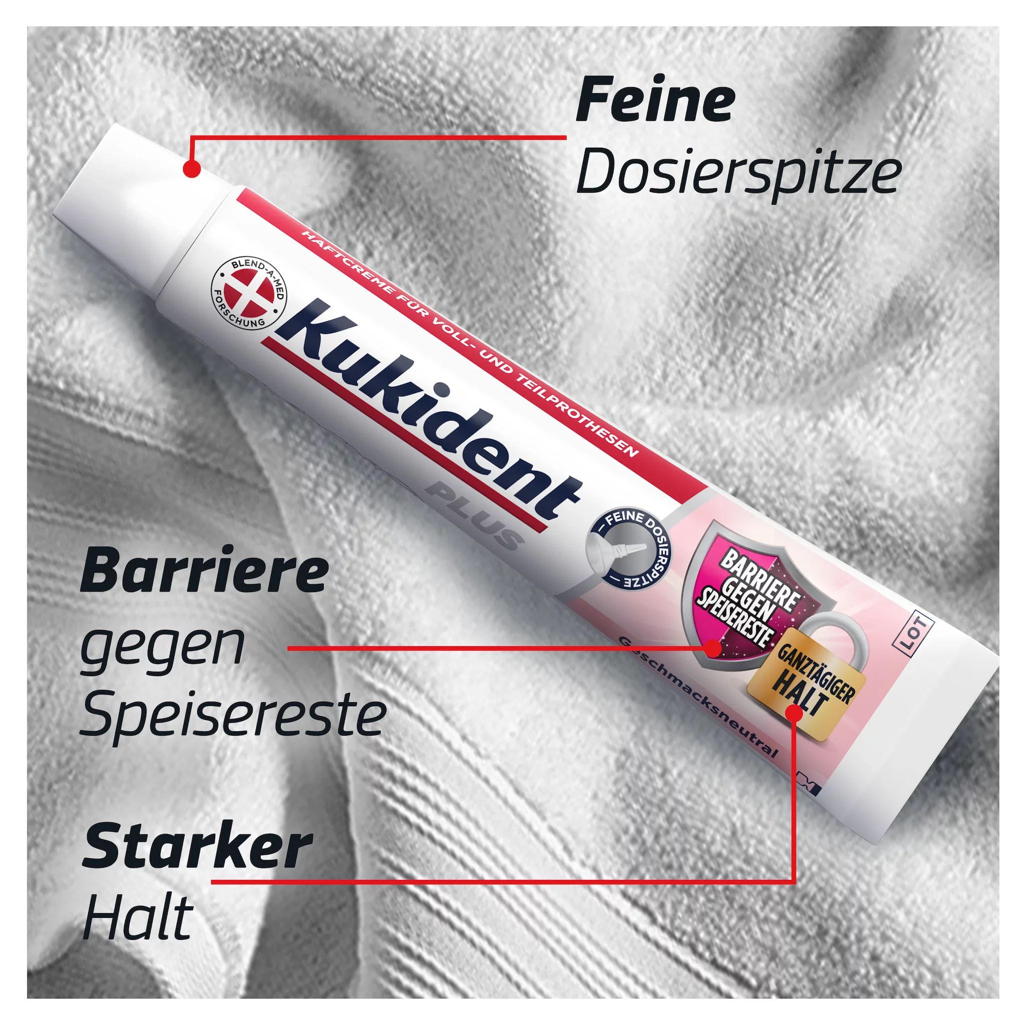 Kukident Plus Barriere gegen Speisereste Geschmacksneutral 40G