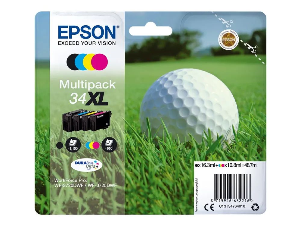 Epson 34XL - 4er-Pack - XL - Schwarz, Gelb, Cyan