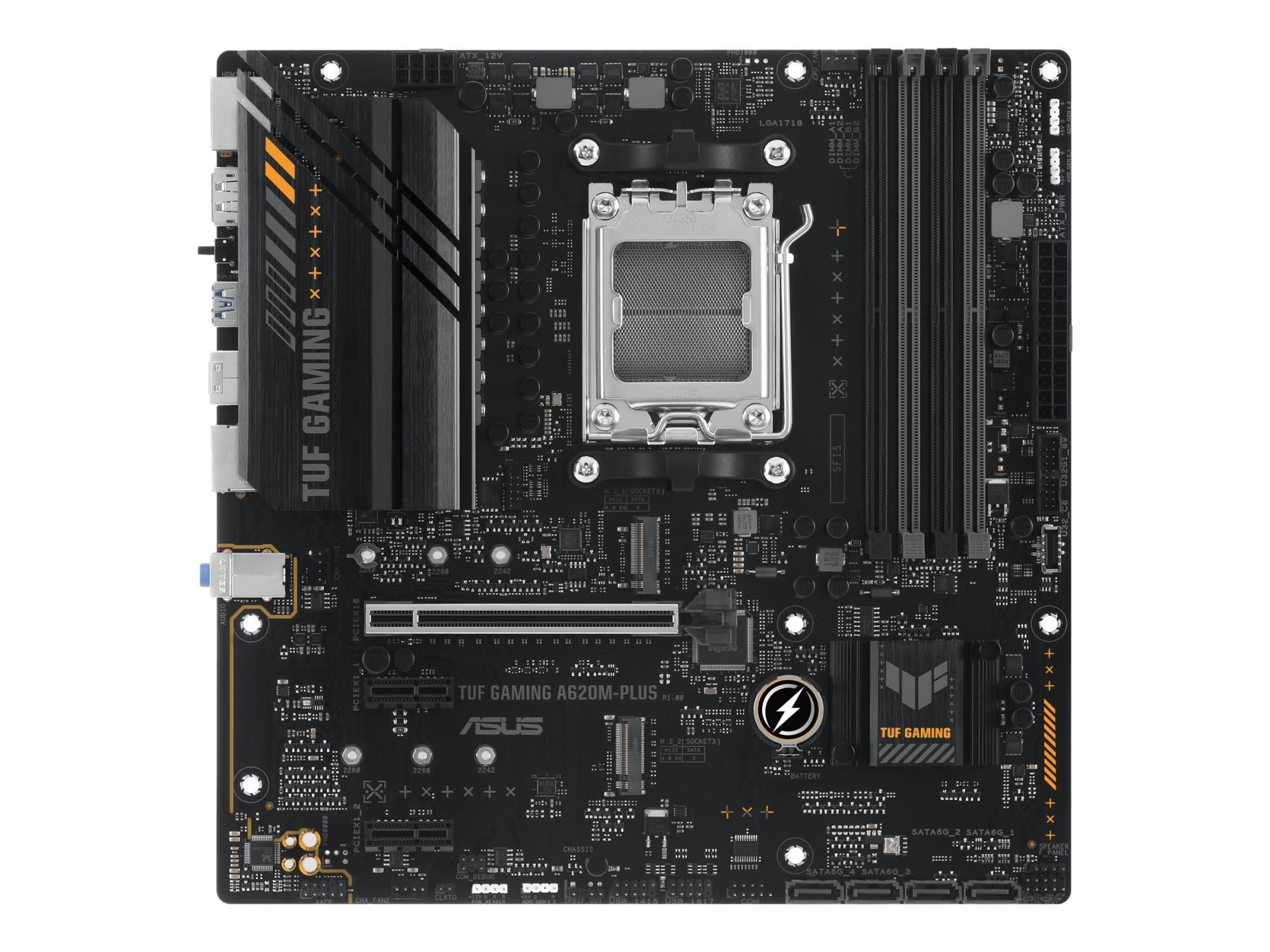 ASUS TUF GAMING A620M-PLUS - Motherboard - micro ATX - Socket AM5 - AMD A620 Chipsatz - USB 3.1 Gen 1, USB-C 3.2 Gen 1 - 2.5 Gigabit LAN - Onboard-Grafik (CPU erforderlich)