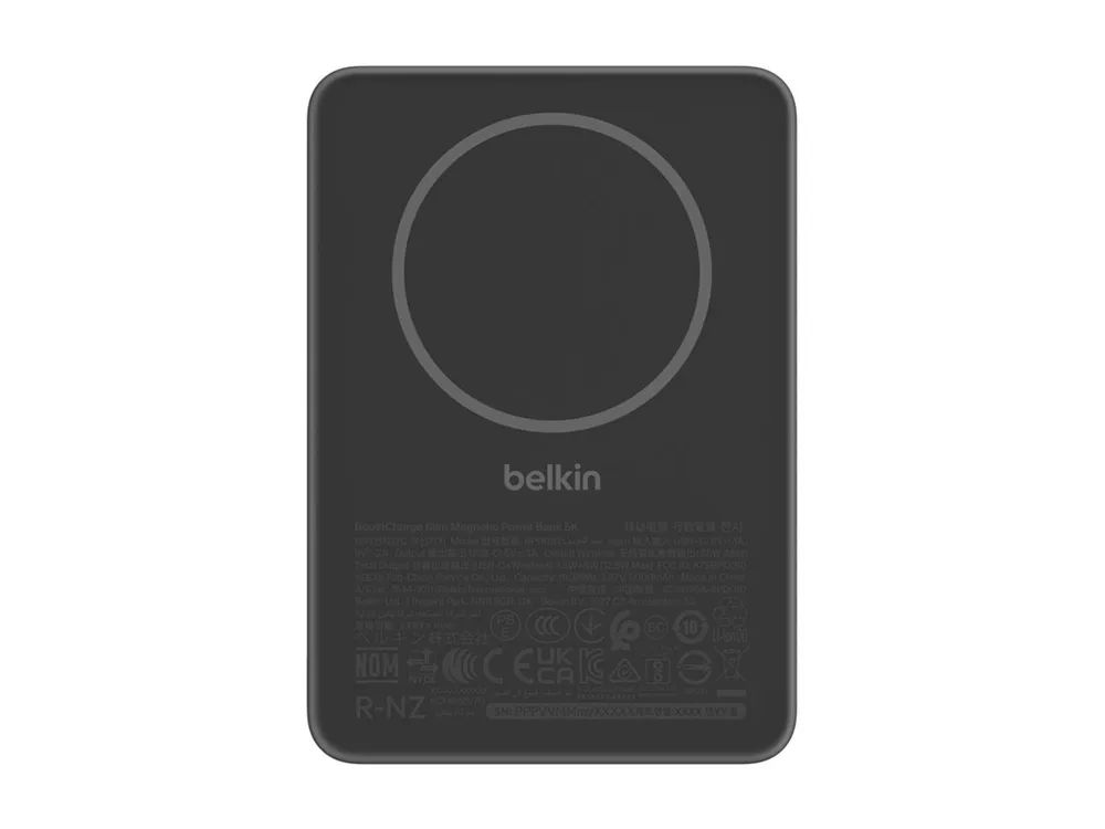 Belkin BoostCharge - Induktive Power Bank - dünn - 5000 mAh - 15 Watt - Fast Charge (USB-C)