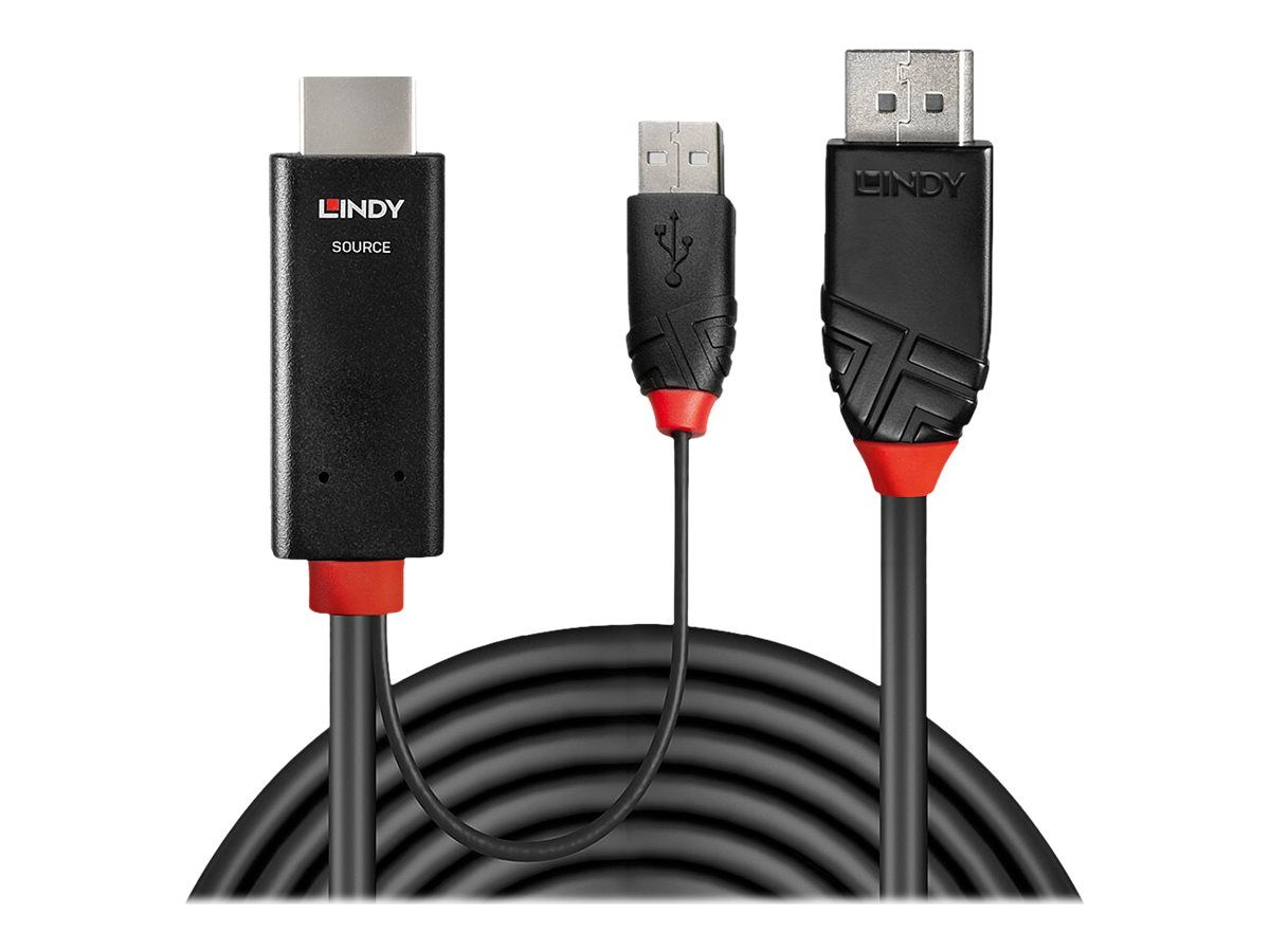 Lindy Adapterkabel - HDMI, USB (nur Strom) männlich zu DisplayPort männlich
