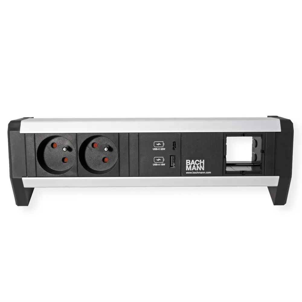 BACHMANN DESK 2xUTE 1xUSB A&C 22W 1xCM GST18