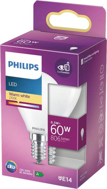 Philips LED classic 60W E14 WW P45 FR ND SRT4
