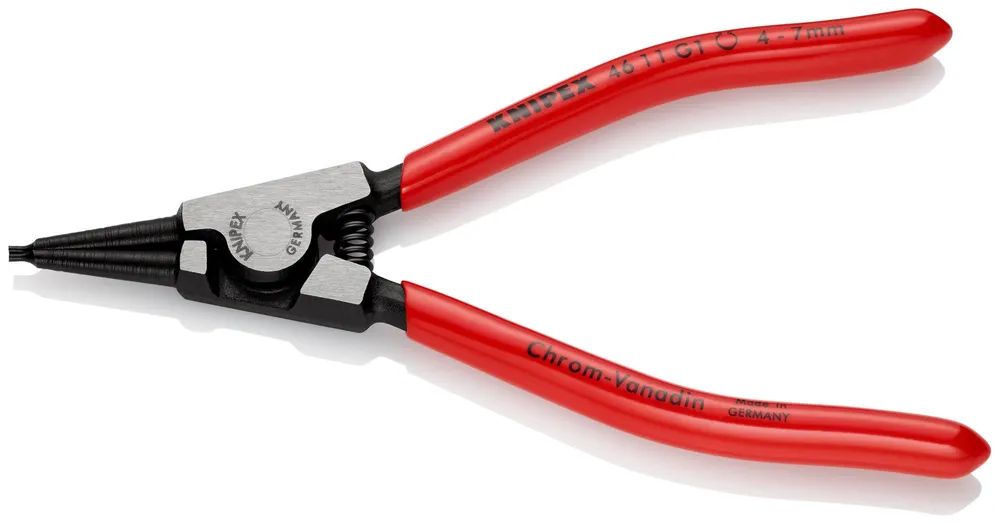 KNIPEX Sicherungsringzange für Greifringe auf Wellen mit Kunststoff überzogen schwarz atramentiert 140 mm