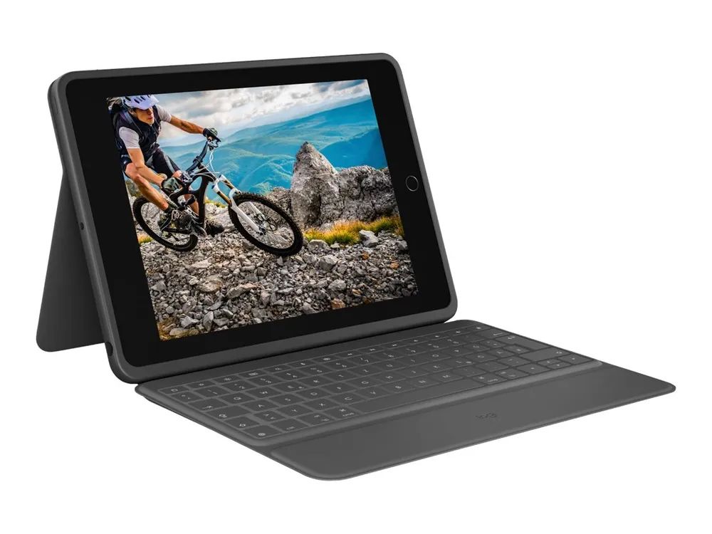 Logitech Rugged Folio - Tastatur und Foliohülle - Apple Smart connector - Pan Nordisch - für Apple 10.2-inch iPad (7. Generation, 8. Generation, 9. Generation)