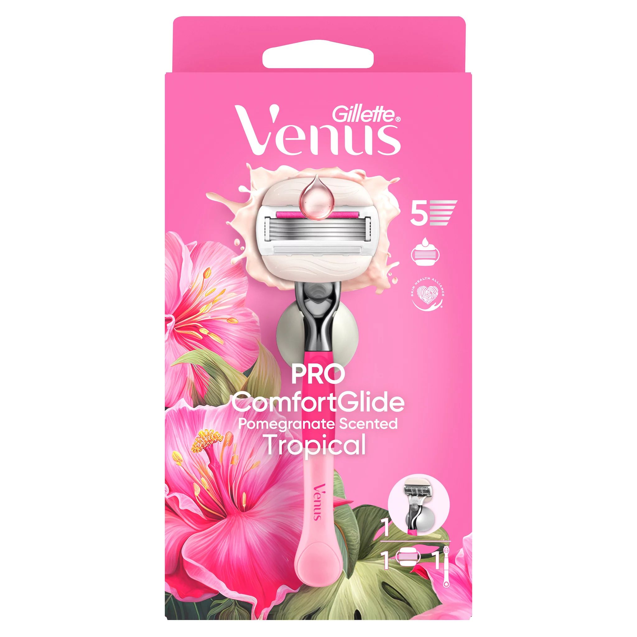 Gillette Venus Pro Comfortglide Tropical Rasierapparat 1 Klinge+Duschhänger