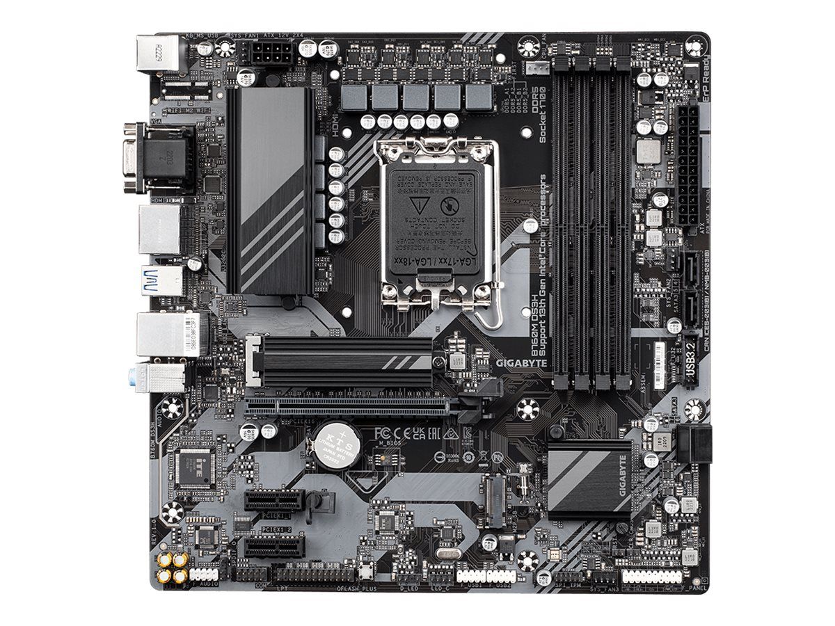 Gigabyte B760M DS3H - 1.0 - Motherboard - micro ATX - LGA1700-Sockel - B760 Chipsatz - USB 3.2 Gen 2, USB 3.2 Gen 1, USB-C 3.2 Gen2 - 2.5 Gigabit LAN - Onboard-Grafik (CPU erforderlich)