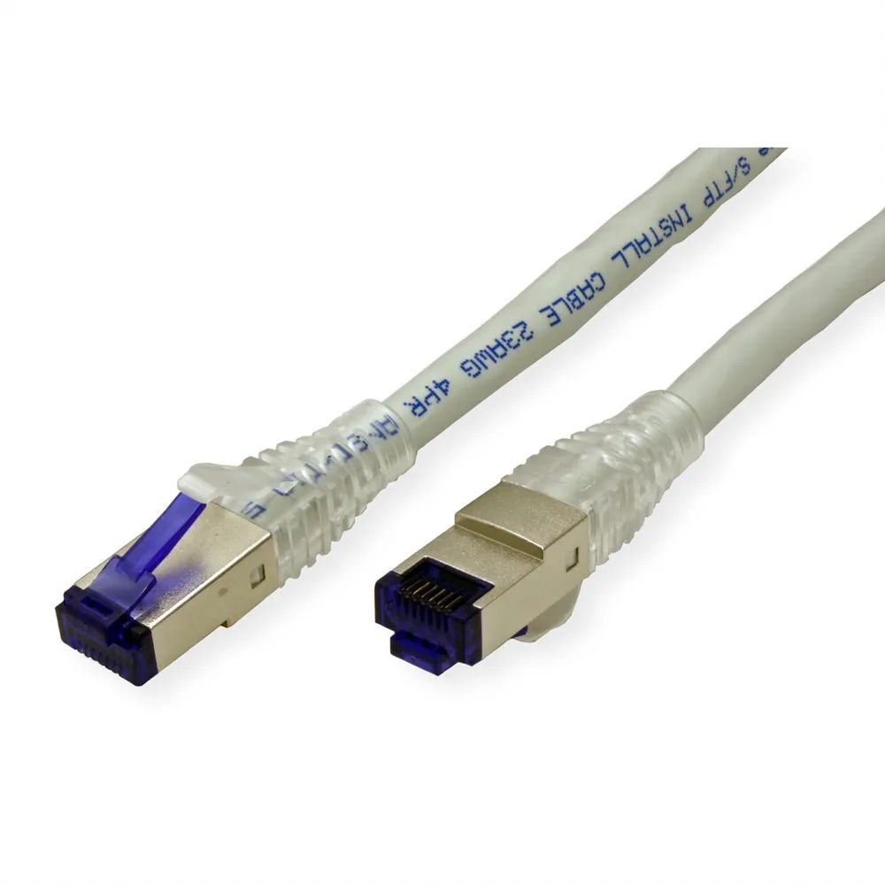 ROLINE Patchkabel Cat.6A (Class EA) S/FTP (PiMF), Massivdraht, grau, 90 m