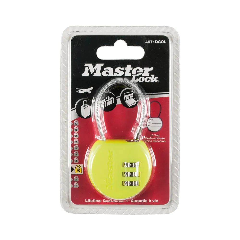 MASTER LOCK Kabelschloss 4671 EURDCOL mit Zahlenkombination, bunt, SB