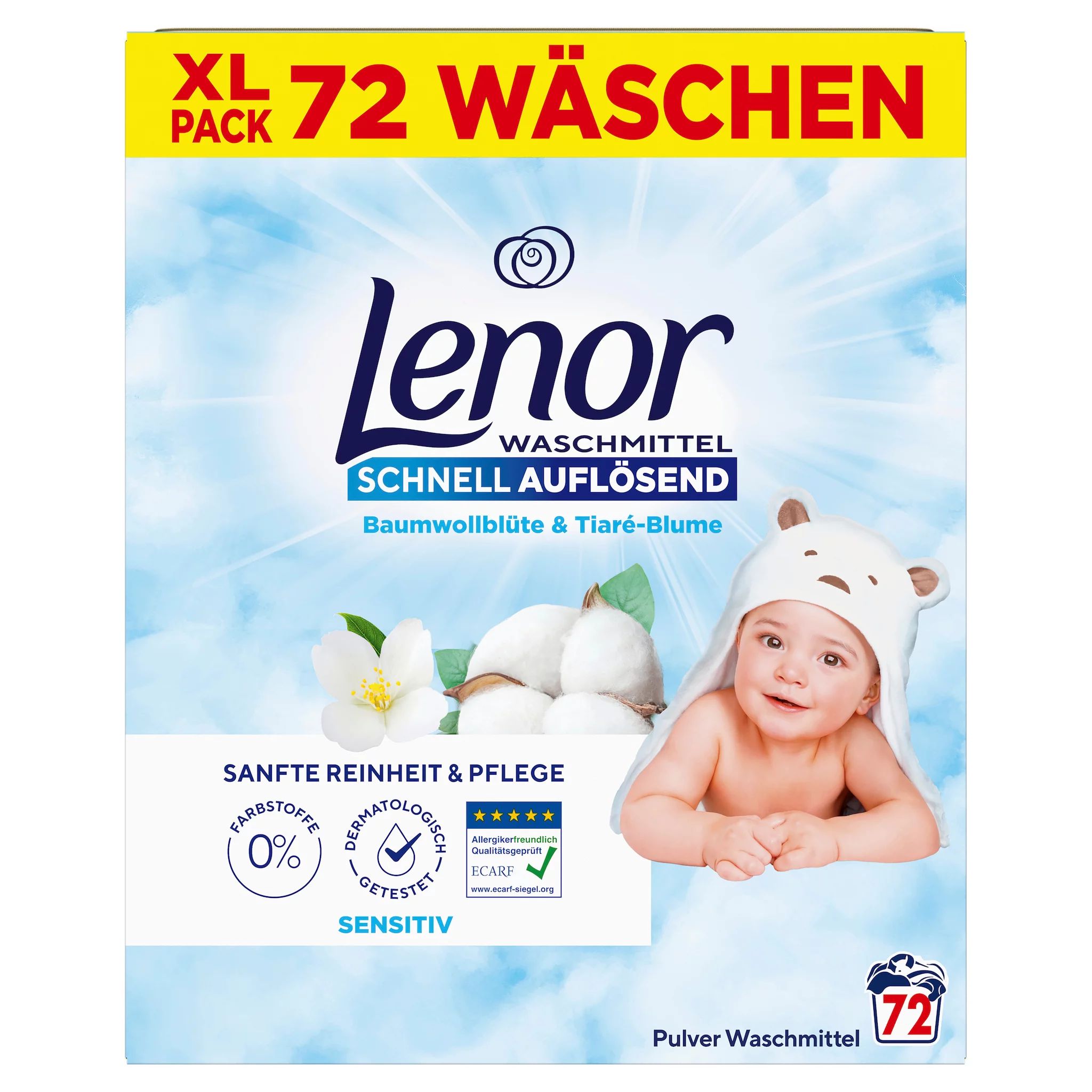 Lenor WM Pulver Sensitiv  3.6KG - 72WL