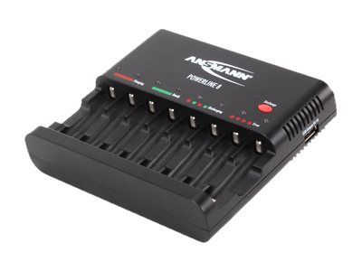Ansmann Powerline 8 - Batterieladegerät / Stromadapter - 8 x Batterien laden (USB)