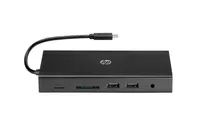 HP USB-C-Reisehub mit mehreren Anschlüssen - Kabelgebunden - USB 3.2 Gen 1 (3.1 Gen 1) Type-C - Schwarz - MicroSD (TransFlash) - SD - China - Kompatibel mit PCs mit freiem USB Type-C-Anschluss.