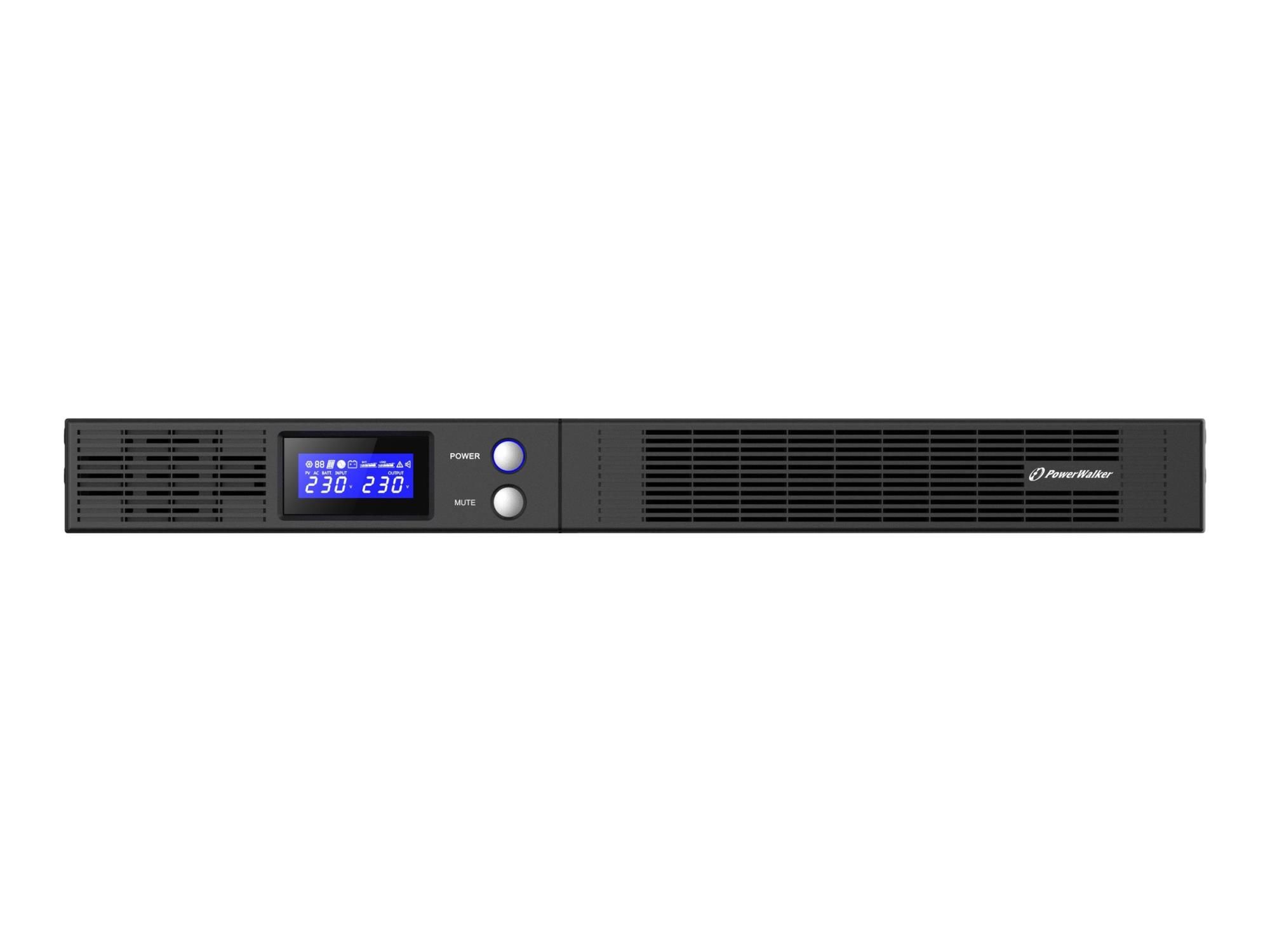 BlueWalker PowerWalker VI 750 R1U - USV (Rack - einbaufähig) - AC 165-290 V - 450 Watt - 750 VA - 9 Ah - RS-232, USB - Ausgangsanschlüsse: 4 - 1U - 48.3 cm (19")