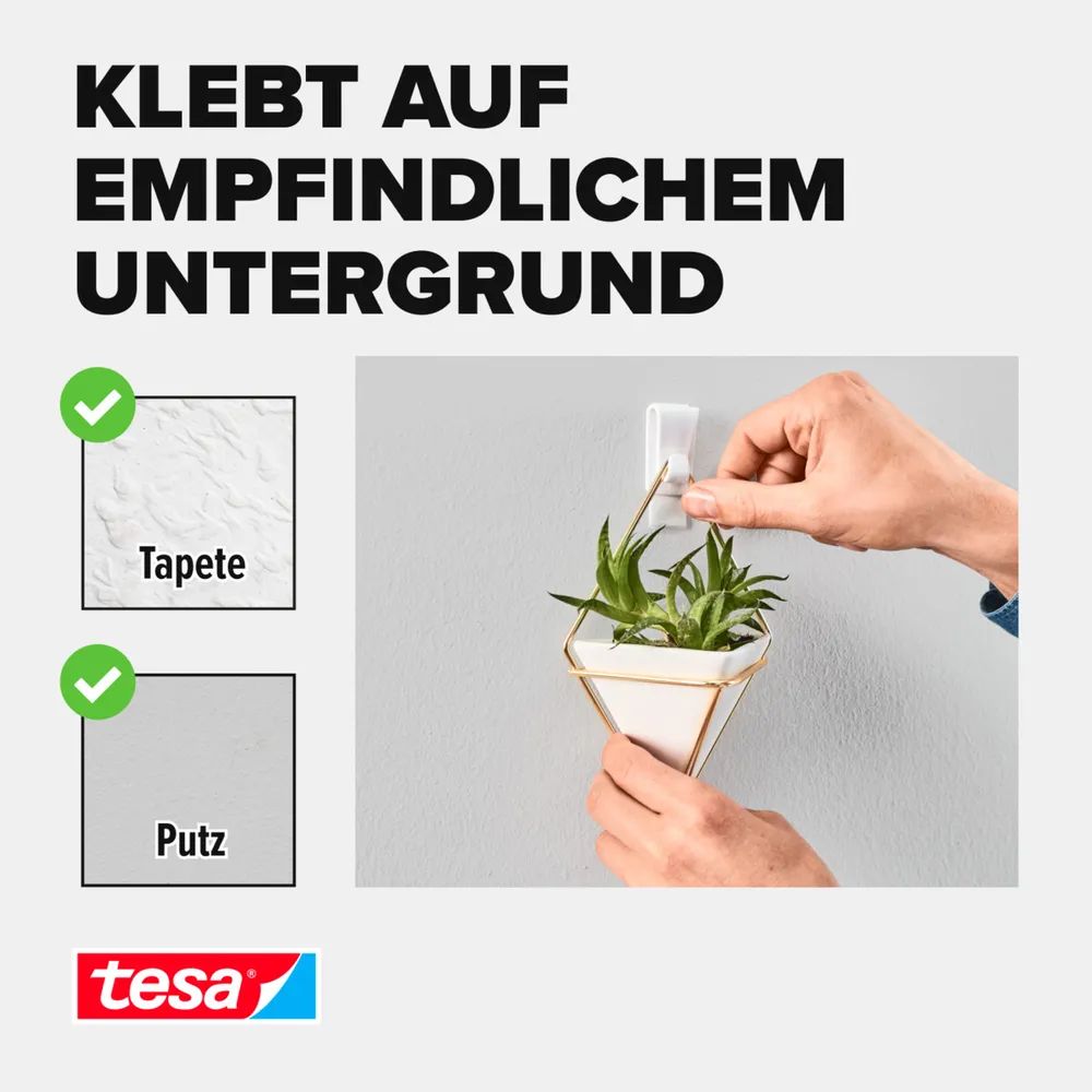 Tesa 77780 - Indoor - Hilfshaken - Weiß - Klebestreifen - 0,5 kg - Putz