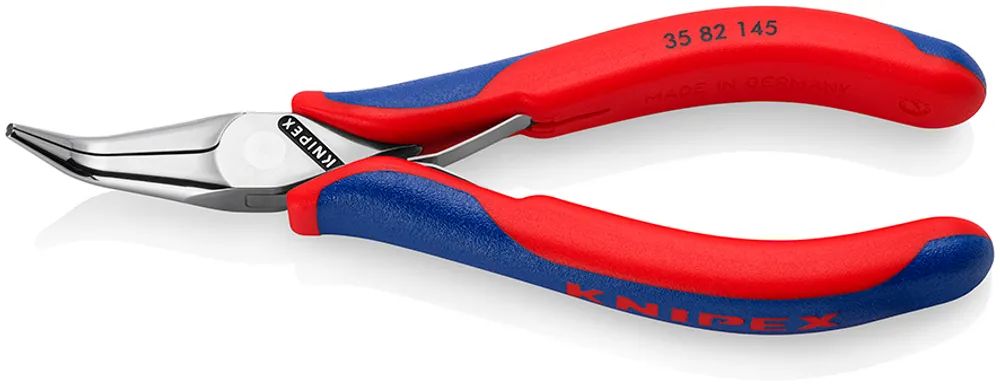 KNIPEX Elektronik-Greifzange mit durchgestecktem Gelenk mit Mehrkomponenten-Hüllen 145 mm